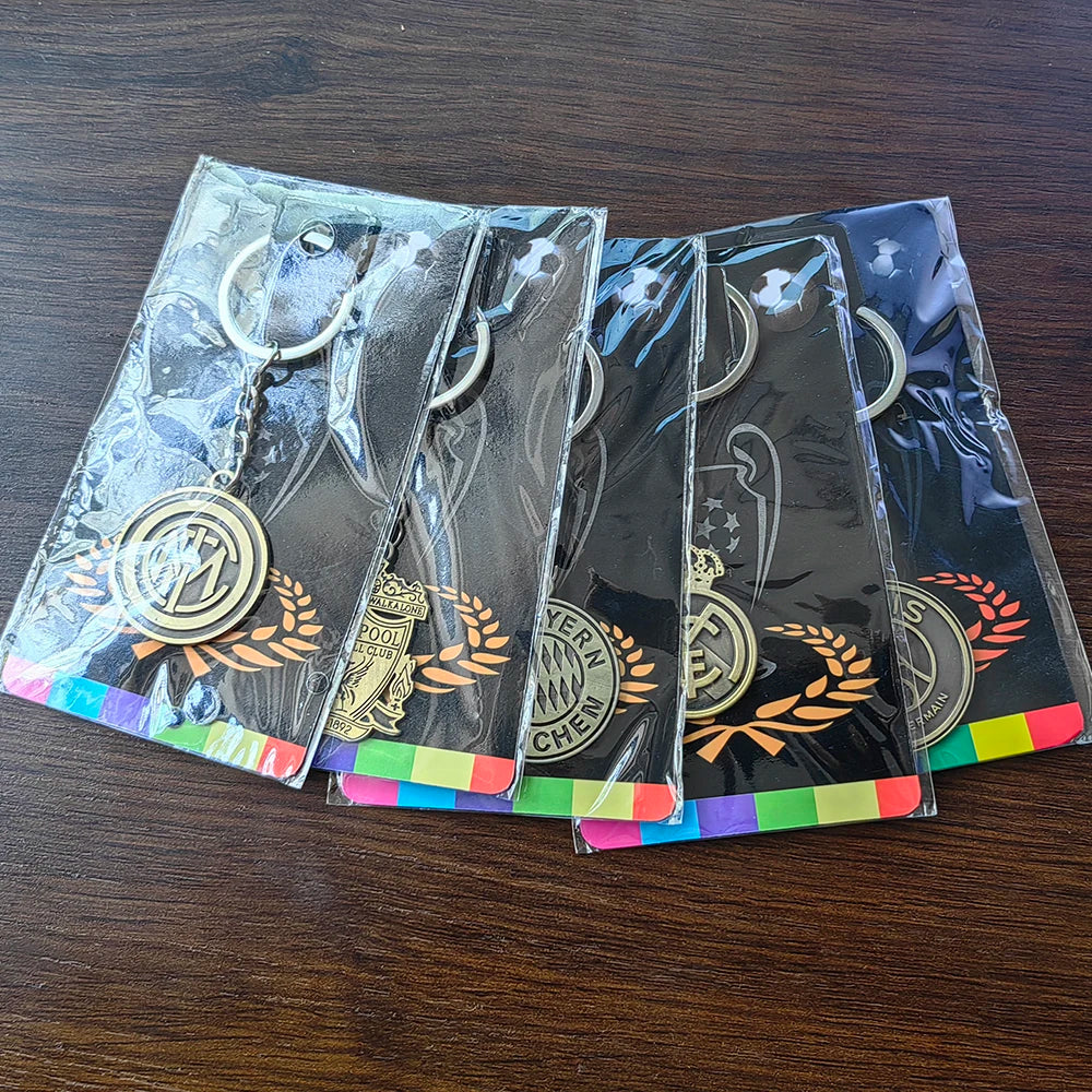 Europe's Big Five Football Leagues Bronze Keychain