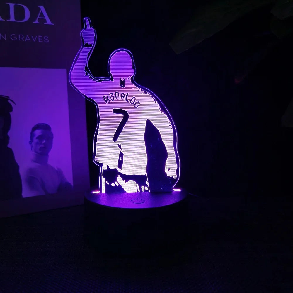 3D Messi & Ronaldo Night Light 7-16 Color LED