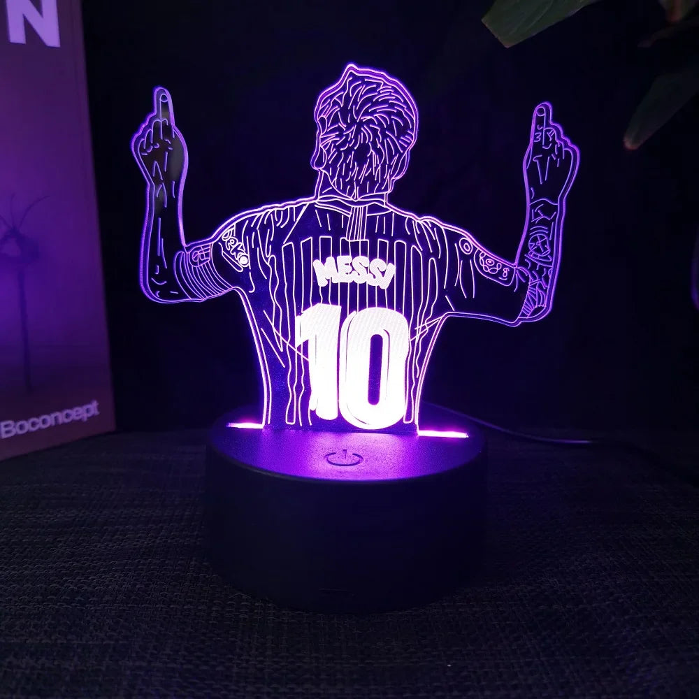 3D Messi & Ronaldo Night Light 7-16 Color LED